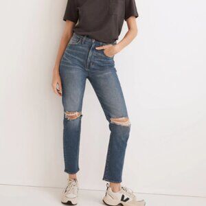 Madewell The Perfect Vintage Crop Jean Distressed knees Gooding wash Size 26